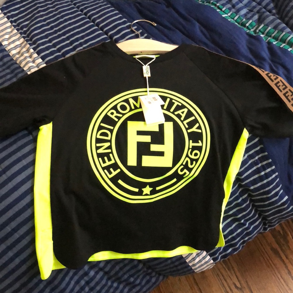 FENDI Kids' Logo Mixed-Media T-Shirt